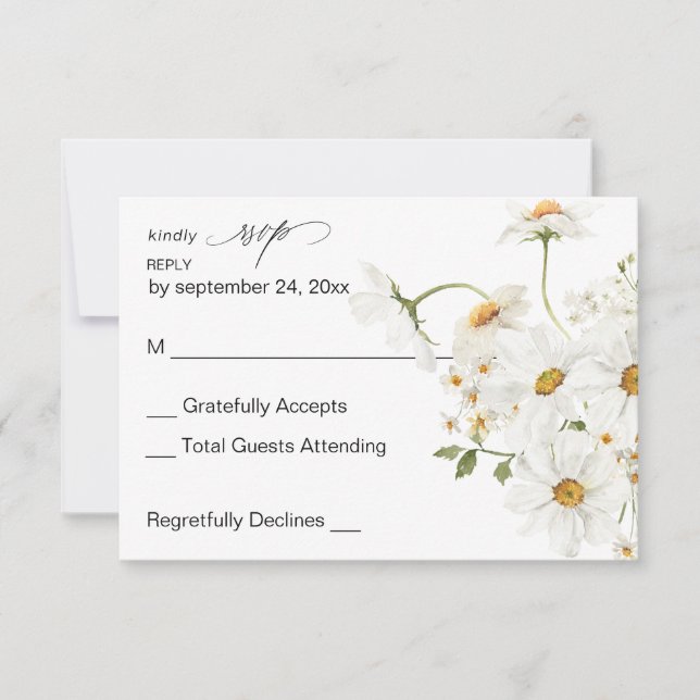 Daisy White Floral no Meal RSVP 4 (Anverso)