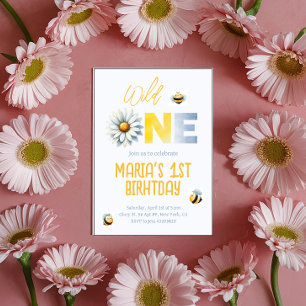 Daisy Wild One 1er Chica Invitación a la fiesta de