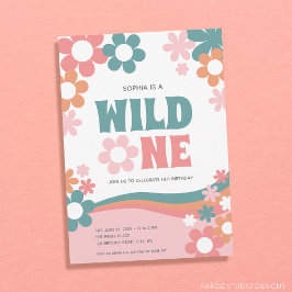 Daisy Wild One Chica Invitación de cumpleaños 1