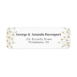 Daisy Wildflowers Etiqueta de la dirección de reto