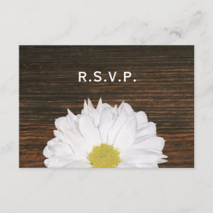 Daisy y Barnwood Rustic Wedding RSVP