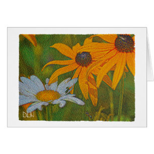 Daisy y Black Eyed Susans / Efecto acuarela