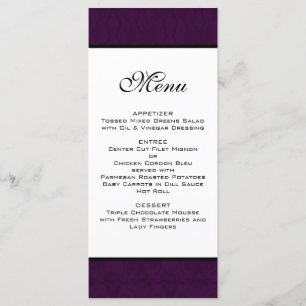 Dak Plum Damask Wedding Menu