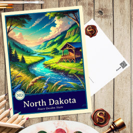 Dakota del norte | Postal con cubierta de estilo a