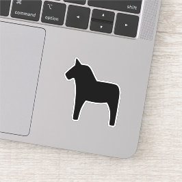 Dala Horse Black Vinyl Pegatina