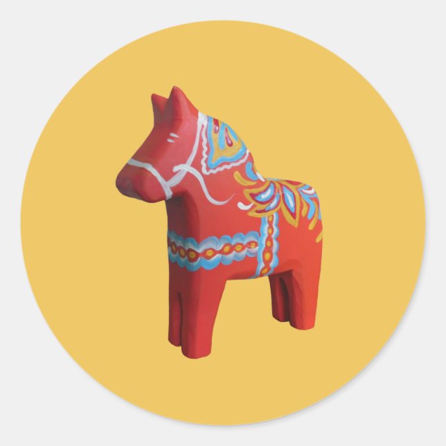 Dala Horse Pegatina (Anverso)