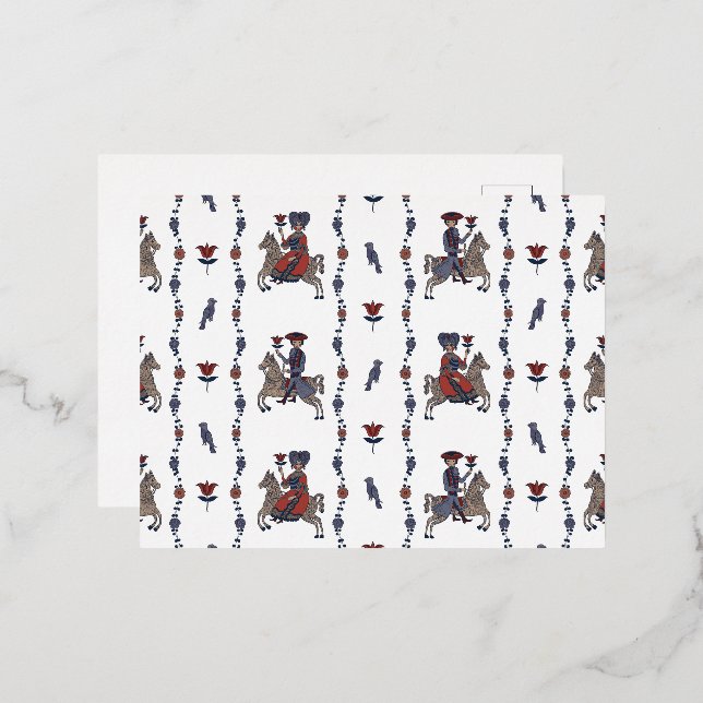 Dala W - Postales de Relieve metalizado (Anverso/Reverso)