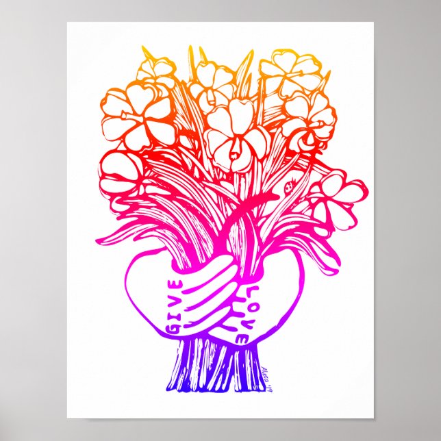 "Dale Love" Arte Imprimido por Aleta (Frente)