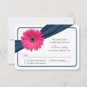 Dalia Gerber Rosa Cinta Azul Marino Boda RSVP