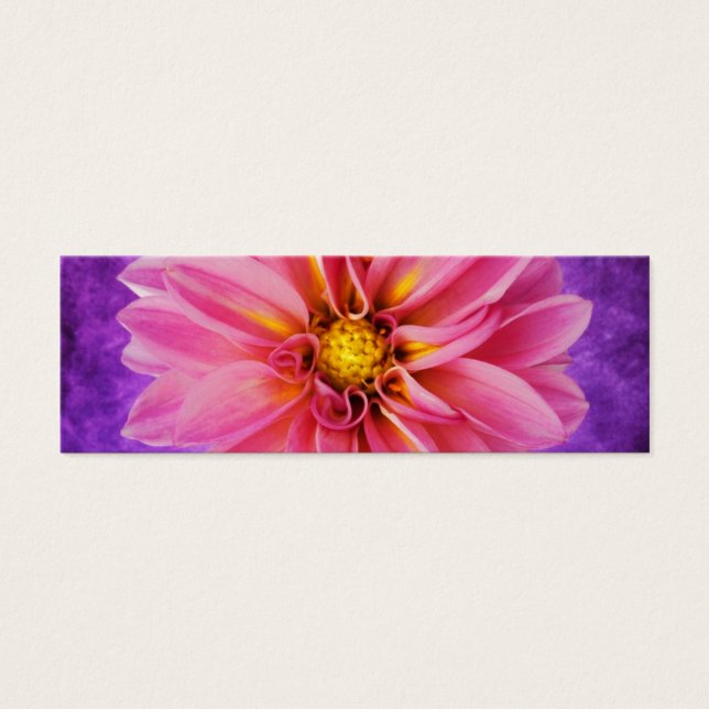 Dalia rosa y morada en fondo pintado a mano (Frente)