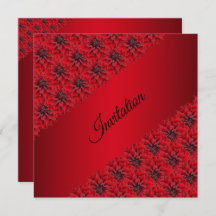 Dalias rojas sangre en invitación de estilo gótico