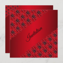 Dalias rojas sangre en invitación de estilo gótico