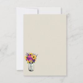 Dalias y Girasoles en Tarros de Mason | Tarjeta de