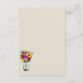 Dalias y Girasoles en Tarros de Mason | Tarjeta de