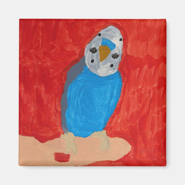 Dallas el imán de la cerámica de Budgie (Frente)