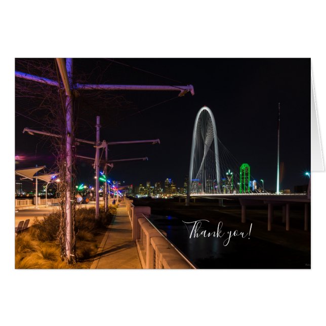Dallas Evening Walk Tarjeta de agradecimiento (Anverso (Horizontal))