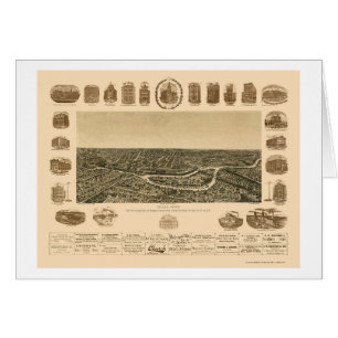 Dallas, mapa panorámico de TX - 1892