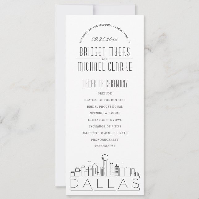 Dallas | Programa de Boda Deco Moderno (Anverso)