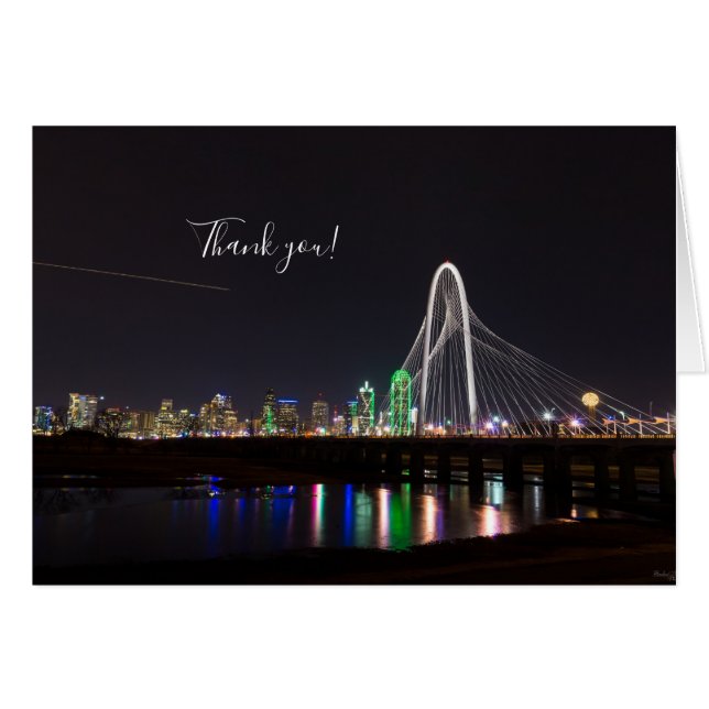 Dallas Skyline Hunt Tarjeta de agradecimiento (Anverso (Horizontal))