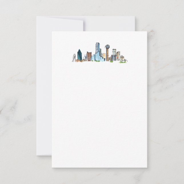 Dallas Skyline - Tarjeta de nota (Anverso)