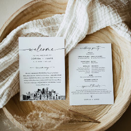 Dallas Skyline Wedding Program Tarjeta plana 5x7