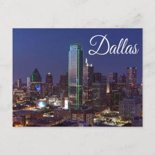 Dallas, Texas Skyline, postal de los Estados Unido