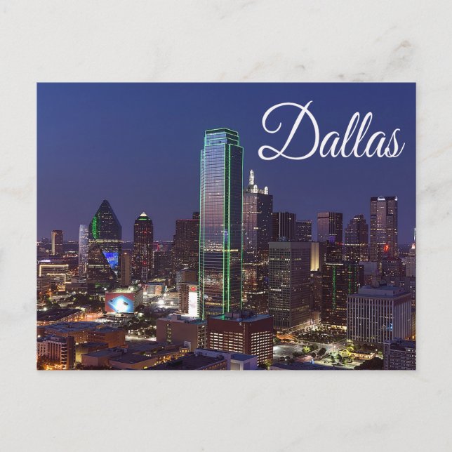 Dallas, Texas Skyline, postal de los Estados Unido (Anverso)