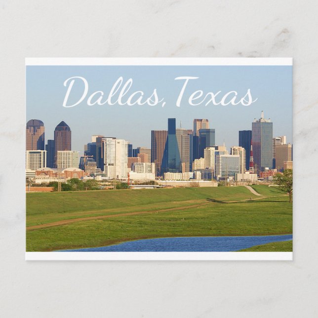 Dallas, Texas Skyline, postal de los Estados Unido (Anverso)