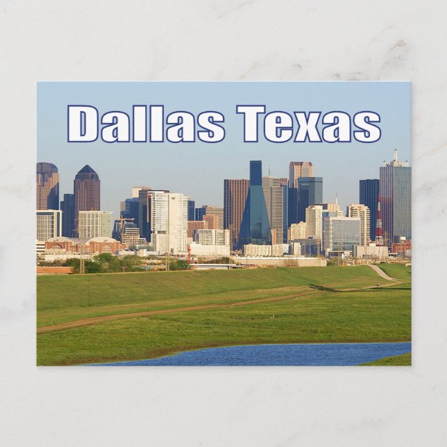 Dallas, Texas Skyline, postal de los Estados Unido (Anverso)