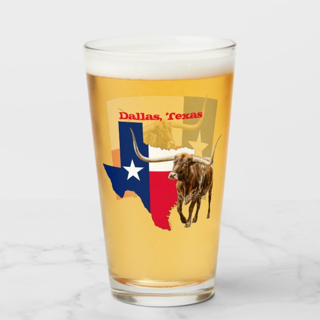 Dallas, Texas, vidrio de cerveza (Anverso (lleno))