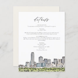 DALLAS Watercolor Skyline Boda tarjeta de detalles