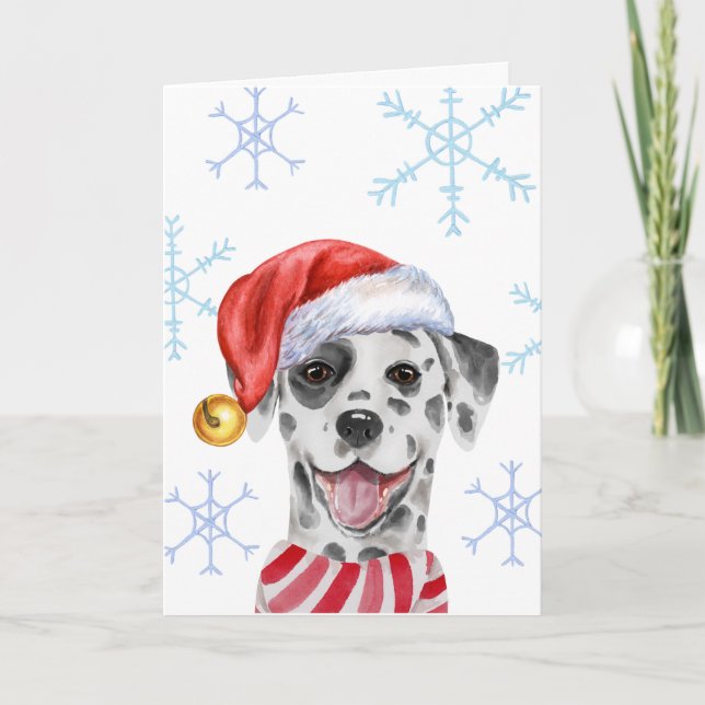 Dálmata de Navidad mascota sombrero bufanda divert (Anverso)