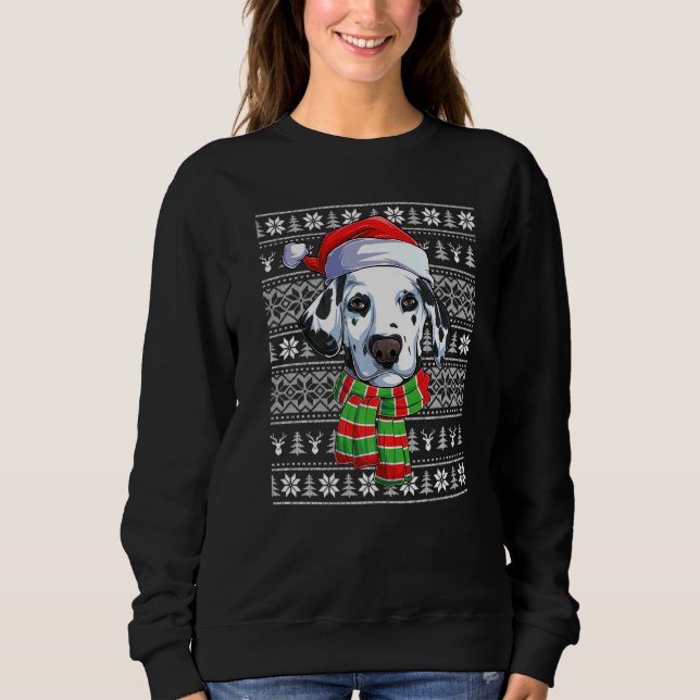 Dalmatia Cabeza de Perro Navidades sudaderas (Anverso)