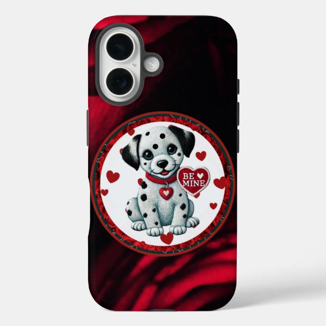 Dalmatian Puppy iPhone 16 Funda - Be Mine Valentin (Reverso )