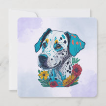 Dalmatiana con un sarampión de flores