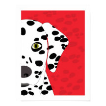 Dalmatiano | Arte de perro abstracto | Rojo, negro