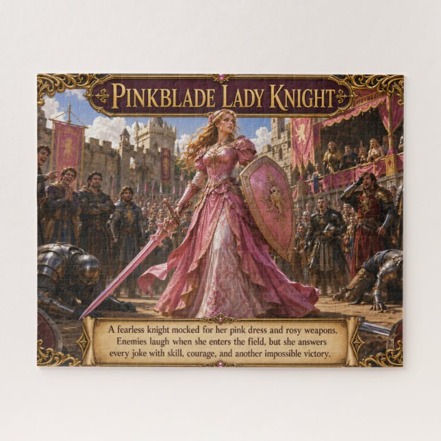 Dama Caballero Pinkblade Rompecabezas Fantasía (Horizontal)