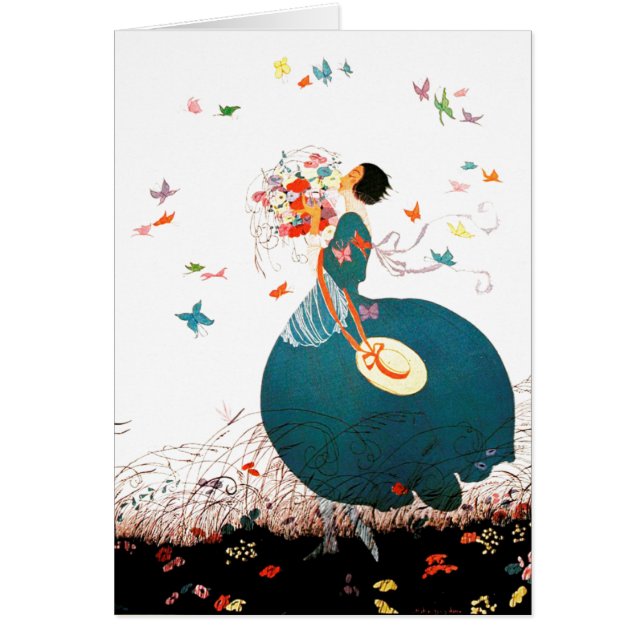 DAMA CON BOUQUET DE FLORES Y MARIPOSAS (Frente)