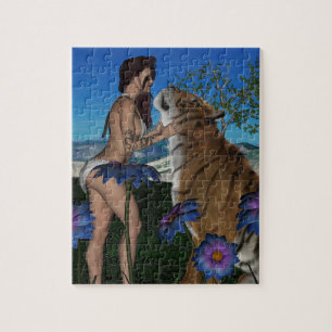 DAMA CURVA Y TIGER FANTASY JIGSAW PUZZLE