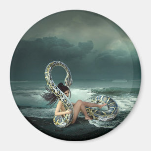 Dama de arte fantasmal con imán de serpiente gigan