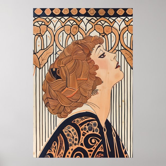 Dama de Arte Nouveau Impresión Moda Francesa de la (Frente)