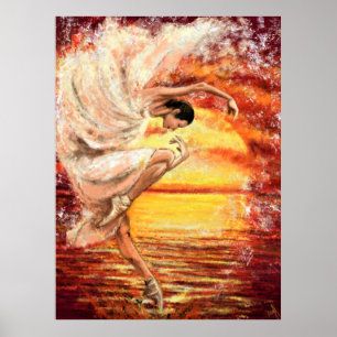 Dama de baile Sea Sunset - Arte de pintura origina