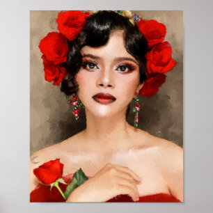 Dama De Español En El Arte Digital Rojo