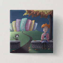 Dama de gato en el botón de parque