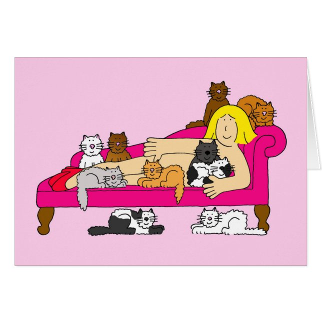 Dama de gato loca con Personalizado de gatos (Anverso (Horizontal))