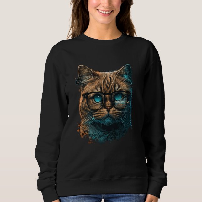 Dama De Gato Sudadera Con Diseño Cubierto De Cara  (Anverso)