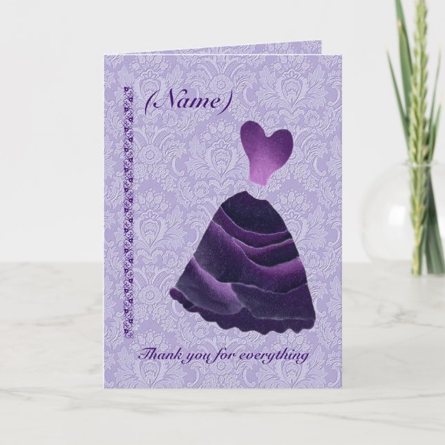 Dama de honor Agradecimiento de boda - Vestido MOR (Anverso)