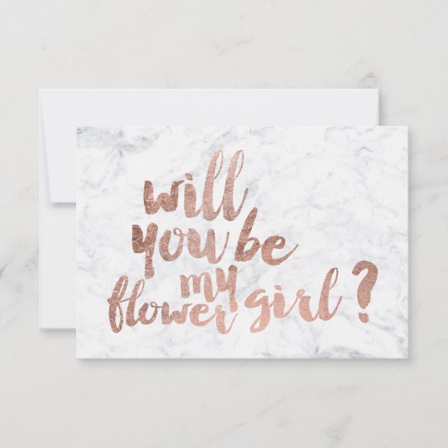 Dama de honor de flores en mármol de oro rosa (Anverso)