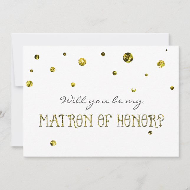DAMA DE HONOR Tarjeta de Puntos Brillantes Blancos (Anverso)