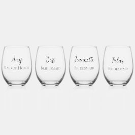 Dama de Honor Vaso de Vidrio para Vino Personaliza